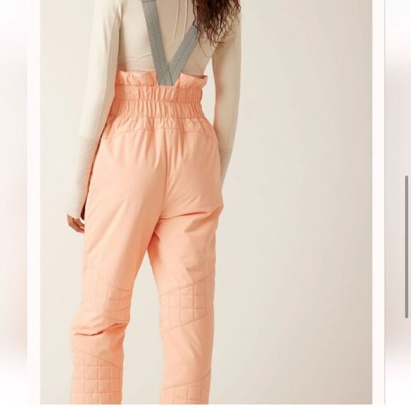 Free People All Prepped Ski Bib Waterproof Pants With Suspenders, Watermelon NEW - Picture 3 of 13